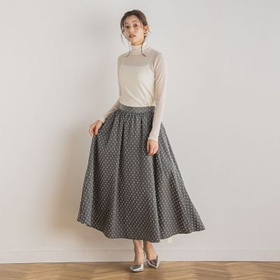 ドットジャガードタフタスカート≪洗濯機で洗える≫