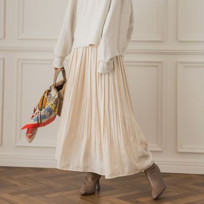 【ＷＥＢ限定】ピーチサテンプリーツスカート≪手洗い可能≫