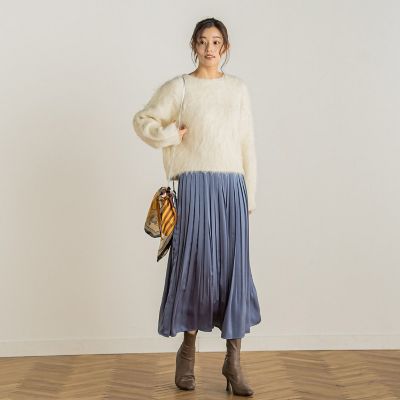 【ＷＥＢ限定】ピーチサテンプリーツスカート≪手洗い可能≫