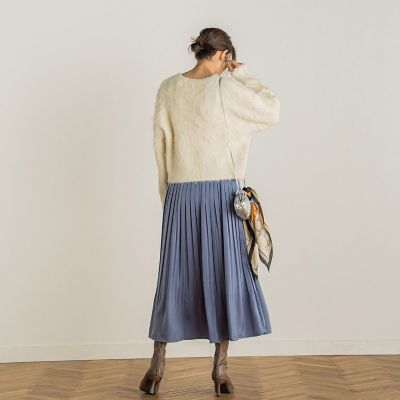 【ＷＥＢ限定】ピーチサテンプリーツスカート≪手洗い可能≫