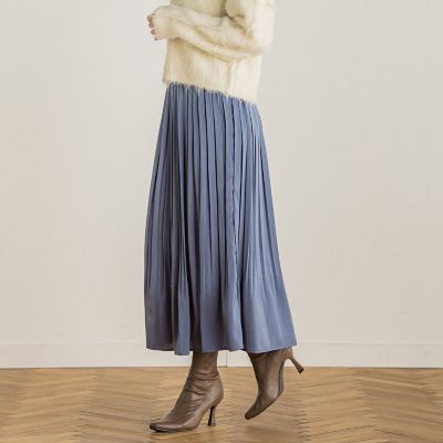 【ＷＥＢ限定】ピーチサテンプリーツスカート≪手洗い可能≫