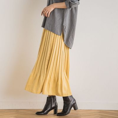 【ＷＥＢ限定】ピーチサテンプリーツスカート≪手洗い可能≫