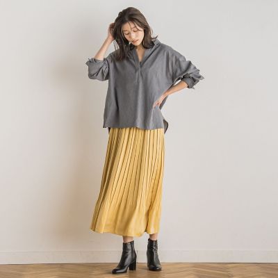 【ＷＥＢ限定】ピーチサテンプリーツスカート≪手洗い可能≫