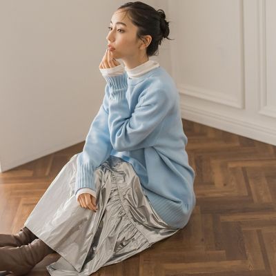 【カタログ掲載】レザーテックスブライトコーティングスカート≪手洗い可能≫