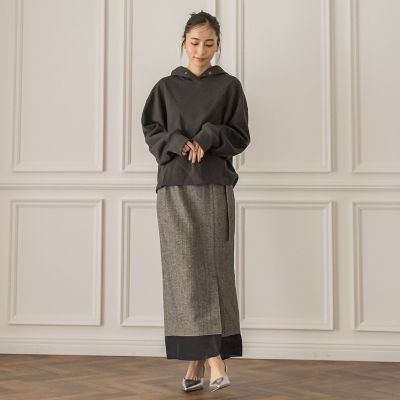 ウール調ヘリンボンスカート≪手洗い可能≫