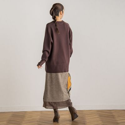 ウール調ヘリンボンスカート≪手洗い可能≫