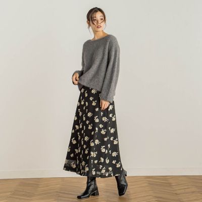 メタルフラワージャガードスカート≪手洗い可能≫