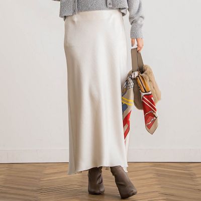 ラップサテンスカート≪洗濯機で洗える≫ | Droite lautreamont