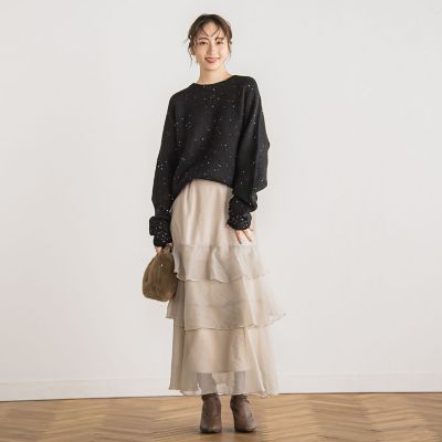 オーガンジースカート≪洗濯機で洗える≫