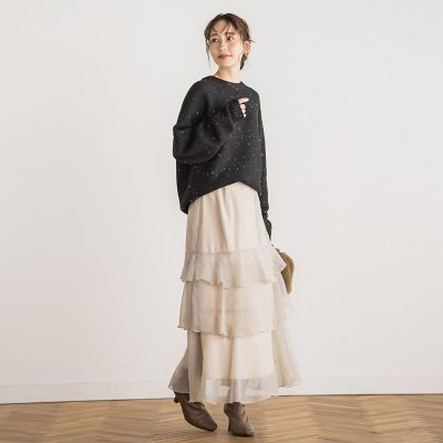 オーガンジースカート≪洗濯機で洗える≫
