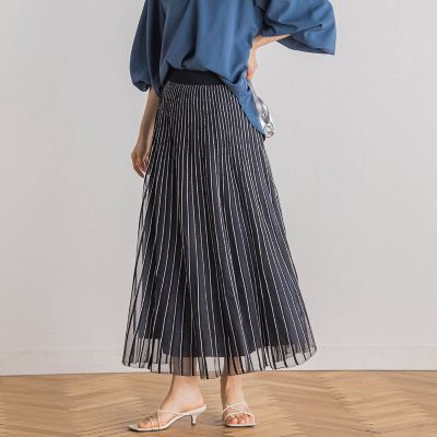＜Droite lautreamont (Women)＞シアーストライプスカート≪手洗い可能≫