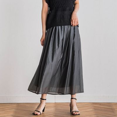 ＜Droite lautreamont (Women)＞シアークロスフレアスカート≪手洗い可能≫