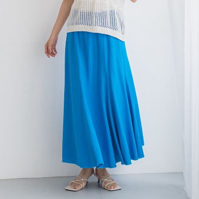 【SALE】Droite lautreamont (Women)/ドロワットロートレアモン レーヨン麻スカート&#8810;手洗い可能&#8811; 07ブルー ロングスカート【三越伊勢丹/公式】