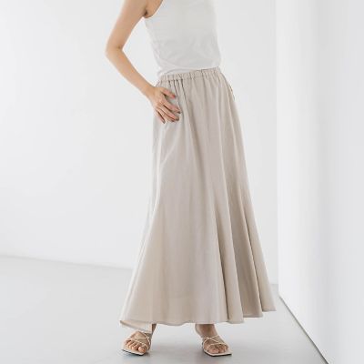 【SALE】Droite lautreamont (Women)/ドロワットロートレアモン レーヨン麻スカート&#8810;手洗い可能&#8811; 12ベージュ ロングスカート【三越伊勢丹/公式】