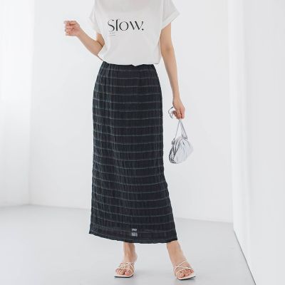 【SALE】Droite lautreamont (Women)/ドロワットロートレアモン ダンス×ダンス×タックスカート&#8810;洗濯機で洗える&#8811; 04ブラック ロングスカート【三越伊勢丹/公式】