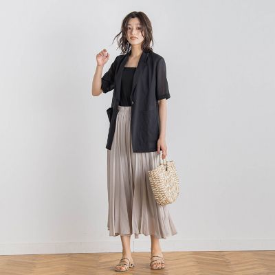 極美品♪プランテーション　定価3,8万　ドットシャーリングスカート　日本製 JOURNAL STANDARD スカート シャーリングフィットスカート