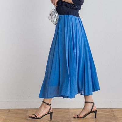 WEB限定】麻調シアーシャーリングフレアスカート≪手洗い可能
