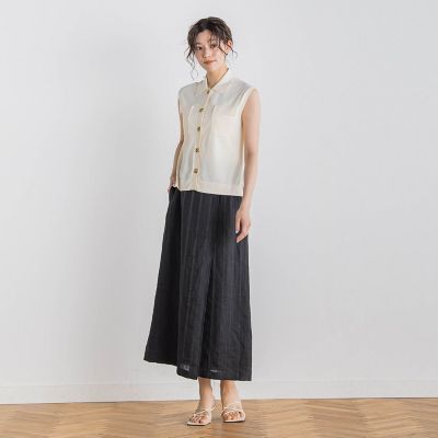 リネンストライプスカート≪手洗い可能≫
