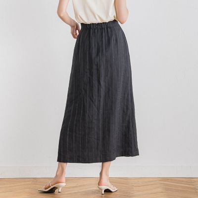 リネンストライプスカート≪手洗い可能≫