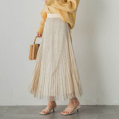 ＜Droite lautreamont (Women)＞シアーストライプスカート≪手洗い可能≫