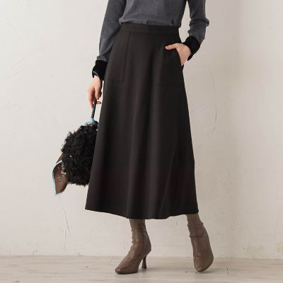 ＜Droite lautreamont (Women)＞【ＷＥＢ限定】ライトジャージメルトンスカート≪手洗い可能≫