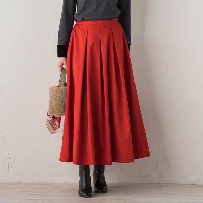 Droite lautreamont (Women)/ドロワットロートレアモン タフタタックスカート&#8810;洗濯機で洗える&#8811; 03レッド ロングスカート【三越伊勢丹/公式】