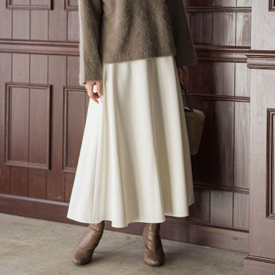 ＜Droite lautreamont (Women)＞両面起毛ストレッチスカート≪洗濯機で洗える≫