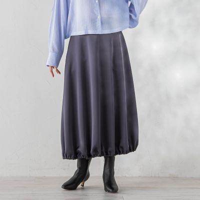 ＜Droite lautreamont (Women)＞ＰＬＵＭ　ＲＯＹＡＬ　ＳＡＴＩＮスカート≪手洗い可能≫