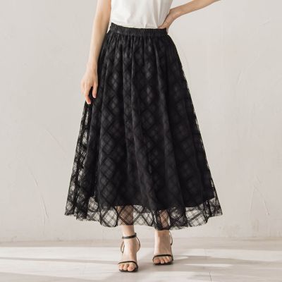フロッキーチェックスカート | Droite lautreamont (Women)/ドロワット