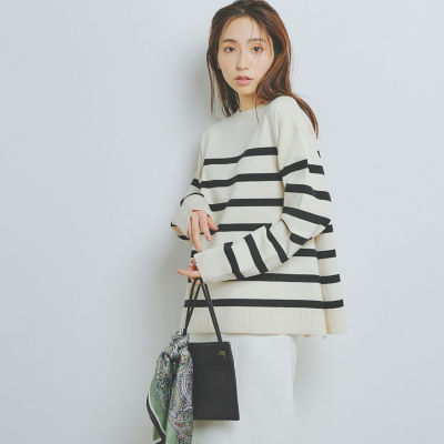 ＜Droite lautreamont (Women)＞【ＷＥＢ限定】もちもちボーダーニット