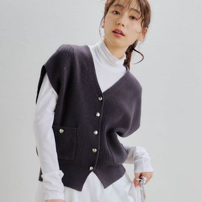 ＜Droite lautreamont (Women)＞片畦ベスト≪手洗い可能≫