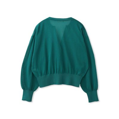 キーネックシアーカーディガン≪手洗い可能≫