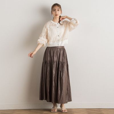 シアー刺繍カーデ