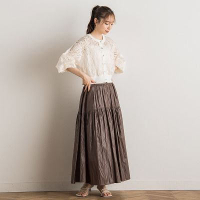 シアー刺繍カーデ