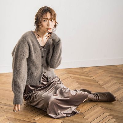 Droite lautreamont / ドロワットロートレアモン 【カタログ掲載】FOX/CASHMEREカーディガン≪手洗い可能≫ ドロワット ロートレアモン Droite lautreamont FOX/CASHMERE