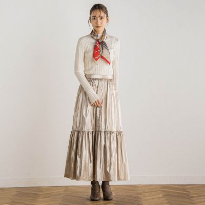 袖ボタンランダムリブプルオーバー≪手洗い可能≫