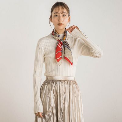 袖ボタンランダムリブプルオーバー≪手洗い可能≫