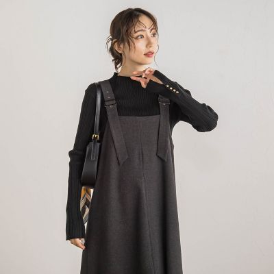 袖ボタンランダムリブプルオーバー≪手洗い可能≫