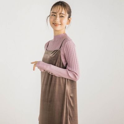 袖ボタンランダムリブプルオーバー≪手洗い可能≫