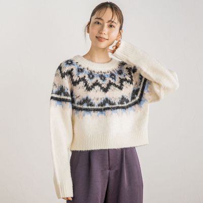 【カタログ掲載】ノルディック柄プルオーバー≪手洗い可能≫