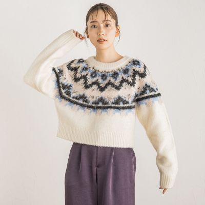 【カタログ掲載】ノルディック柄プルオーバー≪手洗い可能≫