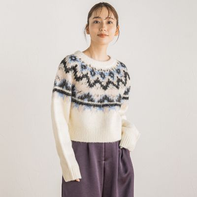 【カタログ掲載】ノルディック柄プルオーバー≪手洗い可能≫
