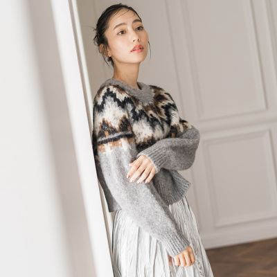 【カタログ掲載】ノルディック柄プルオーバー≪手洗い可能≫