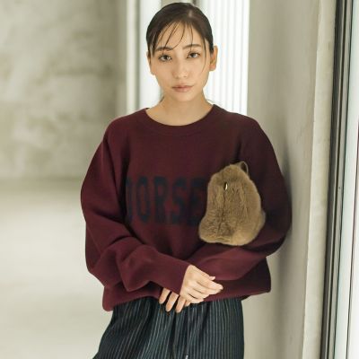 【新色追加】ロゴジャガードニット≪手洗い可能≫