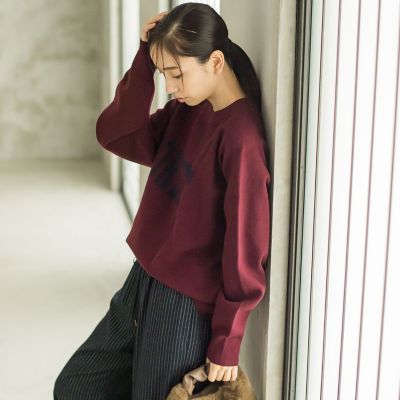 【新色追加】ロゴジャガードニット≪手洗い可能≫