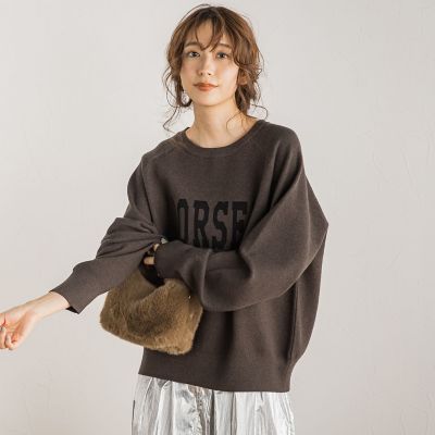 【新色追加】ロゴジャガードニット≪手洗い可能≫