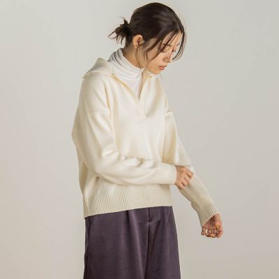 ロートレアモンLAUTREAMONT リネン100%スキッパープルオーバー