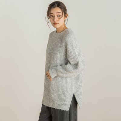 ＜Droite lautreamont (Women)＞【ＷＥＢ限定】片畦ラグランプルオーバー≪手洗い可能≫