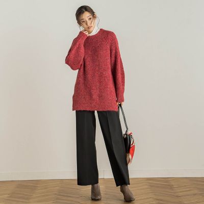 【WEB限定】片畦ラグランプルオーバー≪手洗い可能≫ WEB限定】片畦ラグランプルオーバー≪手洗い可能≫ | Droite