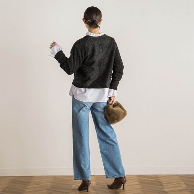 フィルムヤーンカーディガン≪手洗い可能≫
